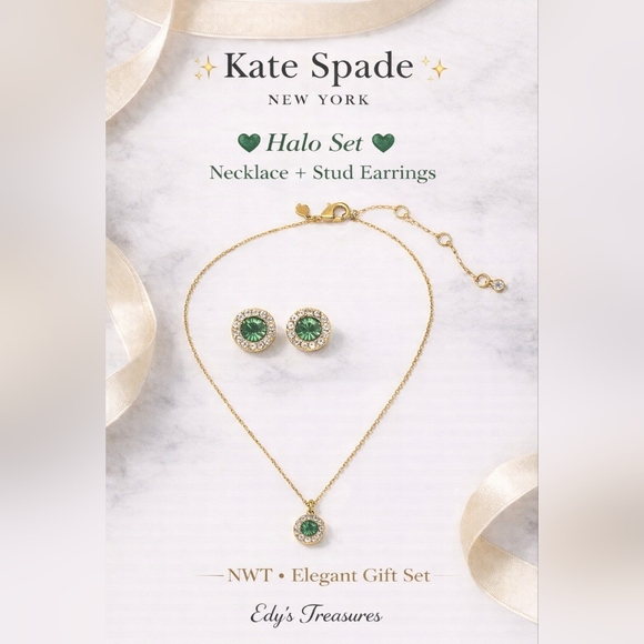 kate spade Jewelry - Kate Spade Halo Necklace & Stud Earrings Set NWT